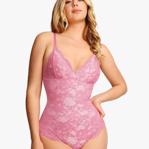 Shapewear Firm Control Smoothing Full Lace Thong Bodysuit