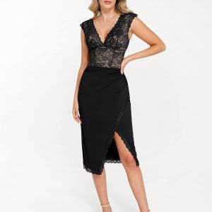 Shapewear Sculpting Lace Bodysuit or Midi Skirt or Shrug